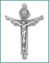 Sterling Silver Trinity Crucifix, 1-1/4