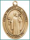 Keychain, Bronze Oxide Finish, St. Joseph the Worker, 1-7/8