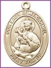 Keychain, Bronze Oxide Finish, Our Lady of Mount Carmel, 1-7/8
