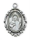 St. Jude Satin Silver Finished Pewter Pendant, # 49209