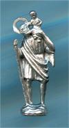 Miniature Metal Statue, Italian, St. Christopher, 6-pack, # 59545