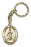Keychain, St. Barbara, Bronze Oxide Finished Pewter, 1-3/8