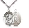 Baseball / Guardian Angel Medal, Sterling Silver, 3/4