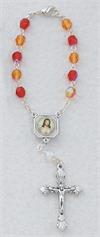 Auto Rosary, Silver Oxide Crucifix and Center, Sacred Heart, # 94880
