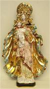 Standing Madonna and Child with Halo, hand-painted and hand-crafted ceramic, 23