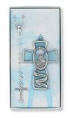 Baby's Crib Cross & Rosary Set, Boys Blue, # 97870