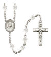 Blessed Giorgio Frassati Rosary, 6mm Fire Polished Crystal Beads, Silver Plate, # 16687