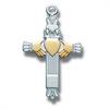 Gold & Sterling Claddagh cross, 7/8